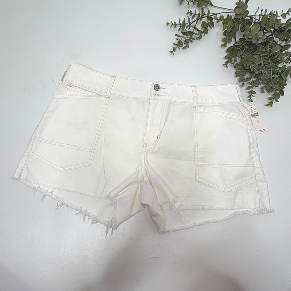 Anthropologie The Wanderer White Denim Cutoff Shorts Size 32 - Picture 2 of 7